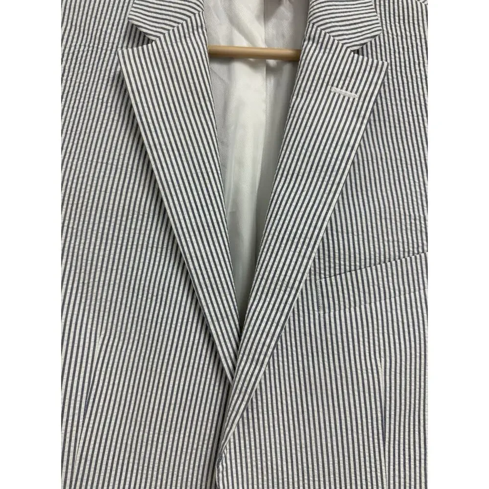 Jos A Bank Seersucker Blazer Tailored Fit Sport Coat Jacket Men's 39R Blue White